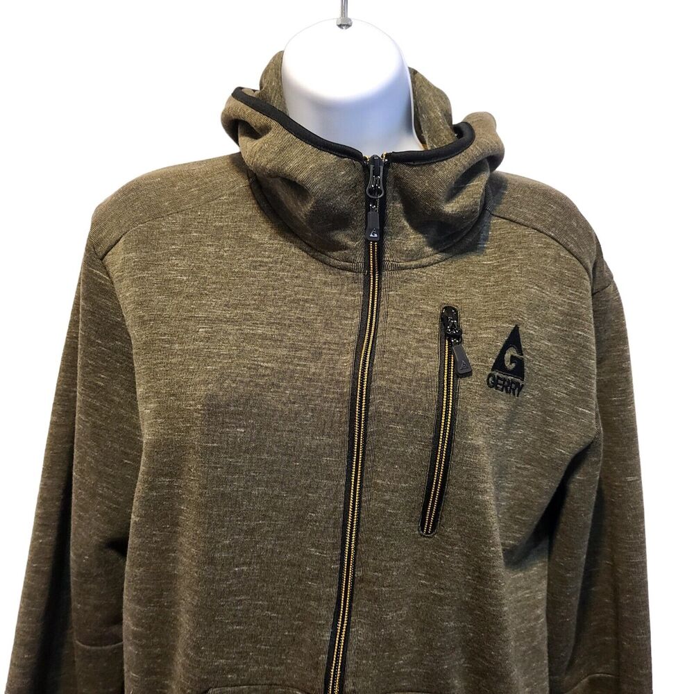 Gerry Sweatshirt Mens Size S Full Zip Static Performance Hoodie Green
